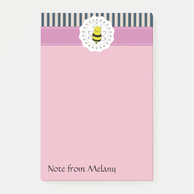 Notas Post-it® Abeja moderna y moderna de moda (Anverso)