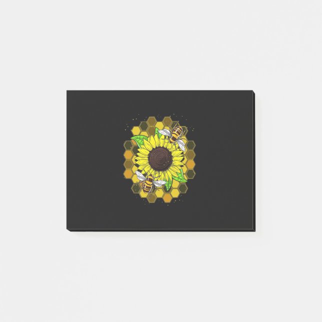 Notas Post-it® Abejas de girasol hippie (Anverso)