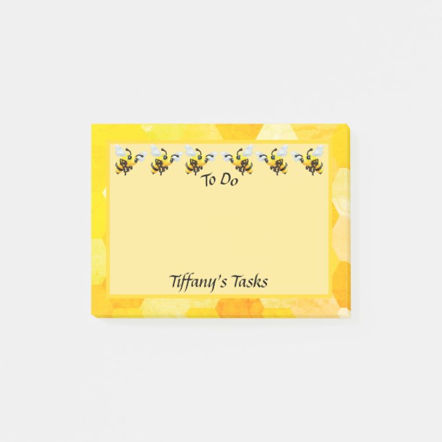 Notas Post-it® Abejas Ocupadas Para Hacer Personalizadas (Anverso)
