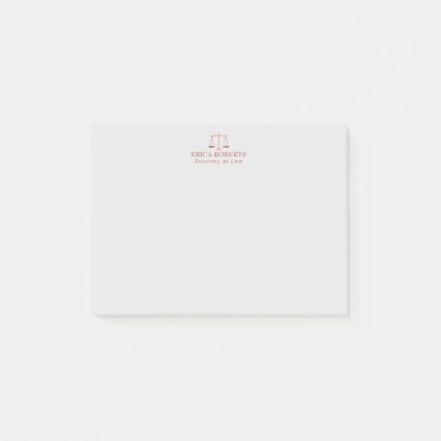 Notas Post-it® Abogado del abogado en la escala subió del oro de (Anverso)