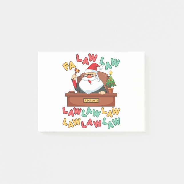 Notas Post-it® Abogados de la Ley de la Fa Navidades Santa Juez (Anverso)