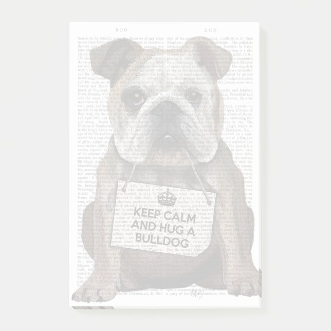 Notas Post-it® Abrazarse de Bulldog (Anverso)