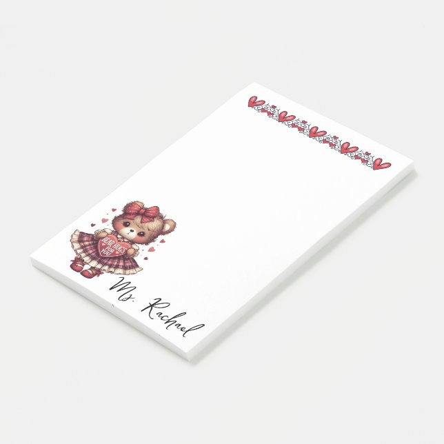 Notas Post-it® Abrazos de oso lindo para ti San Valentín personal (En perspectiva)