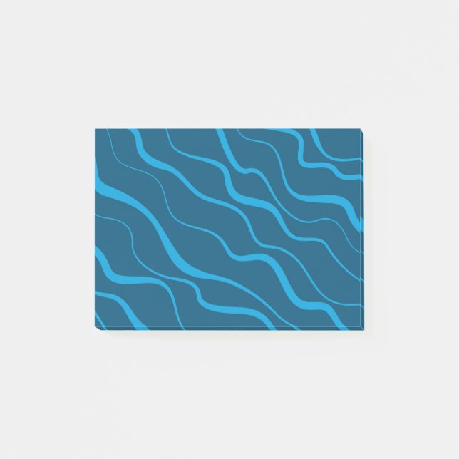 Notas Post-it® Absorción de ondas azules, simples, modernas y fre (Anverso)