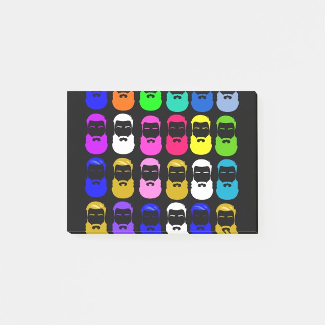 Notas Post-it® Abstract Beards Post-it® Notes (Anverso)