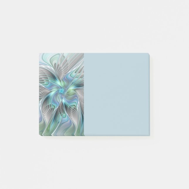 Notas Post-it® Abstract Blue Green Butterfly Fantasy Fractal Art (Anverso)