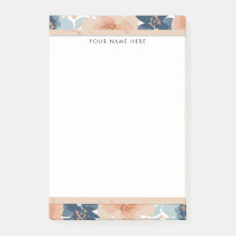Notas Post-it® Abstract Blue, Peach, Orange Floral