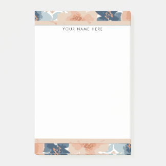 Notas Post-it® Abstract Blue, Peach, Orange Floral