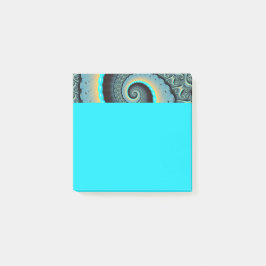 Notas Post-it® Abstract Blue Turquoise Orange Fractal Art Spiral