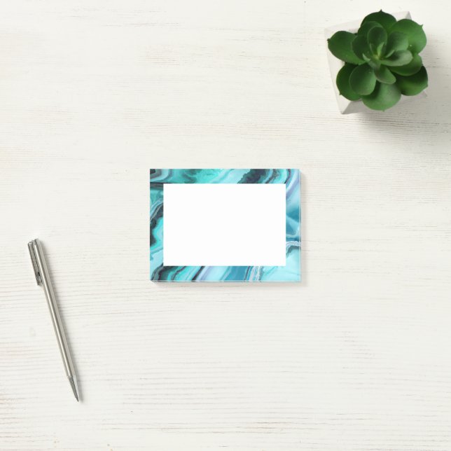 Notas Post-it® Abstract Blues Stylish Trendy (Oficina)
