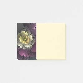 Notas Post-it® Abstract Modern Purpur Khaki Gray Fractal Flower