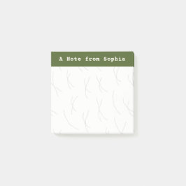 Notas Post-it® Abstract Sketchy Lines Personalized | Olive Green