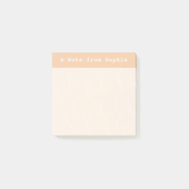 Notas Post-it® Abstract Sketchy Lines Personalized | Peach Puff (Anverso)