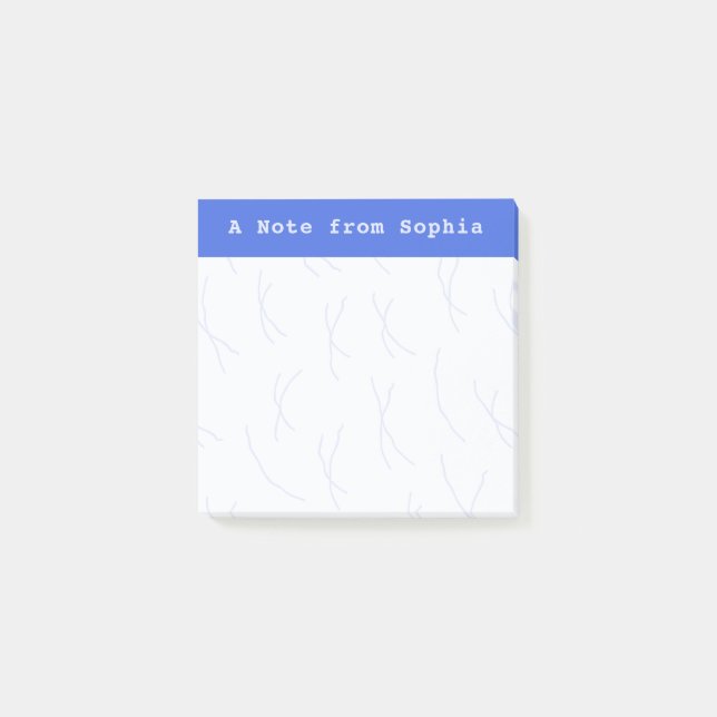 Notas Post-it® Abstract Sketchy Lines Personalized | Royal Blue (Anverso)