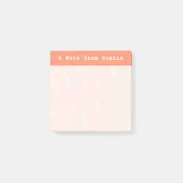 Notas Post-it® Abstract Sketchy Lines Personalized | Salmon Pink