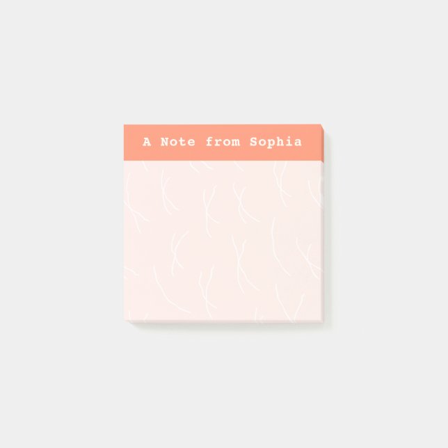 Notas Post-it® Abstract Sketchy Lines Personalized | Salmon Pink (Anverso)