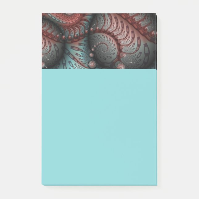 Notas Post-it® Abstract Vivid Fantasy Fractal Art Brown Blue (Anverso)