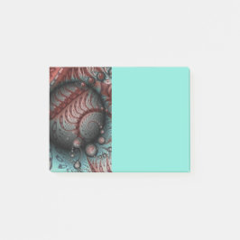 Notas Post-it® Abstract Vivid Fantasy Fractal Art Brown Blue