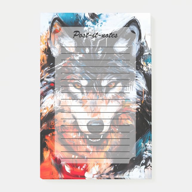 Notas Post-it® Abstract Wild Spirit Wolf (Anverso)