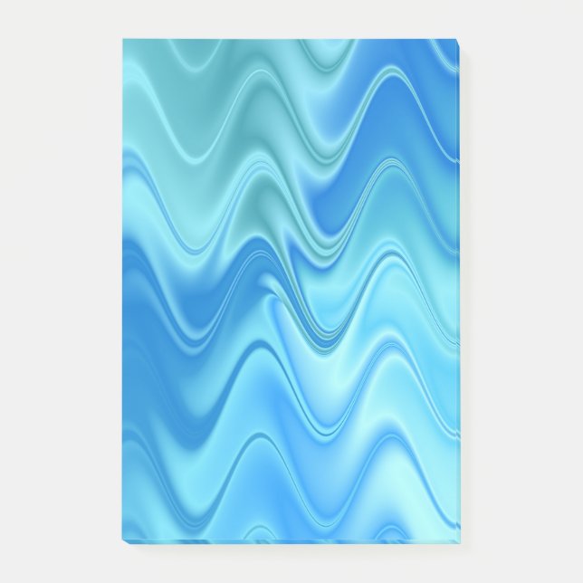 Notas Post-it® Abstracto Ondulado Azul (Anverso)