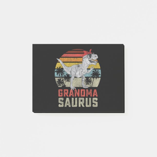 Notas Post-it® Abuelo T Rex Dinosaur Abuela Saurus Family (Anverso)