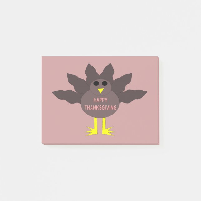 Notas Post-it® Acción de Gracias PLucked Turkey Post anota Pad (Anverso)