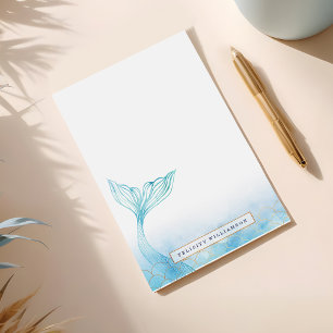 Notas Post-it® Acento oceánico elegante de la acuarela y del oro