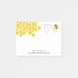 Notas Post-it® Acuarela Abeja Miel Del Escritorio De Nombre Perso