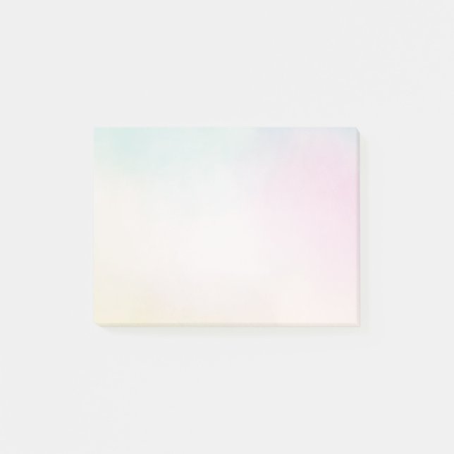 Notas Post-it® Acuarela Aqua Ombre de tinte amarillo rosado (Anverso)