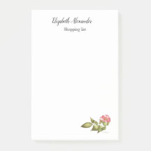 Acuarela botánica rosa salvaje en rosa y verde.