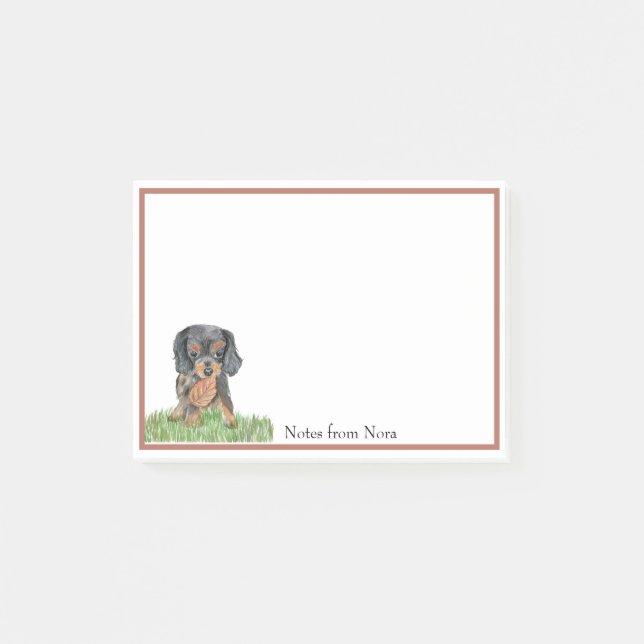 Notas Post-it® Acuarela Cavalier King Charles Spaniel Nombre (Anverso)