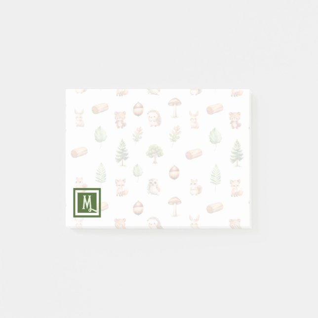 Notas Post-it® Acuarela Cute Forest Animals (Anverso)