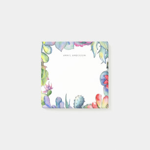 Notas Post-it® Acuarela de cactus suculenta