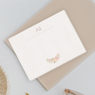Notas Post-it® Acuarela de crema de melodía Floral Marfil Monogra