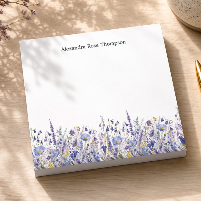 Notas Post-it® Acuarela de flores silvestres azules y moradas per (Subido por el creador)
