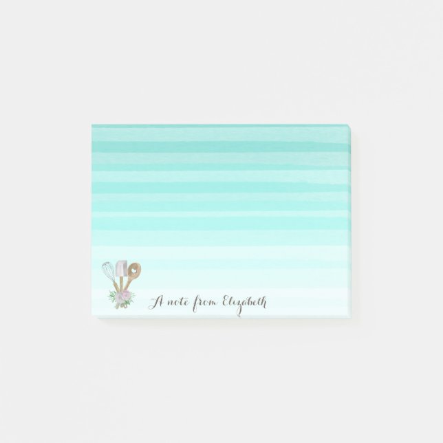 Notas Post-it® Acuarela de herramientas de mano de pastelería (Anverso)