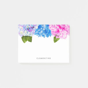 Notas Post-it® Acuarela de hidrangea  Agregar su nombre
