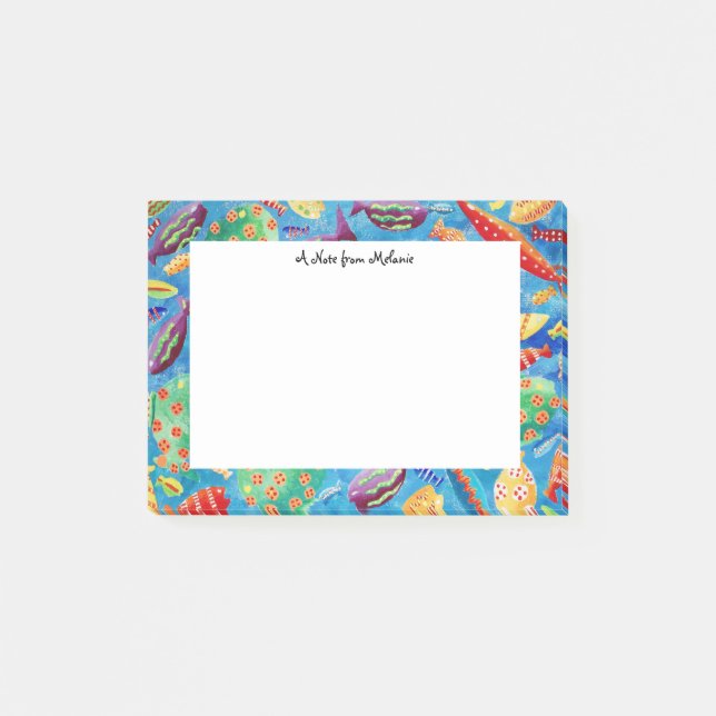 Notas Post-it® Acuarela de peces tropicales personalizada (Anverso)