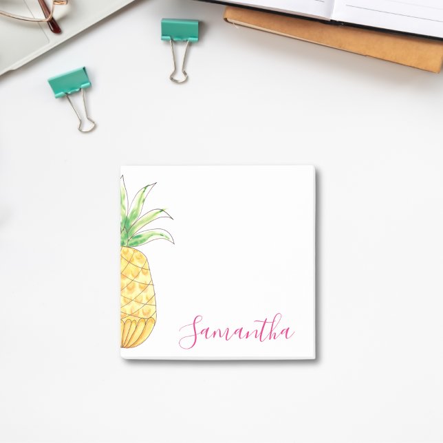 Notas Post-it® Acuarela de piña tropical personalizada (Subido por el creador)