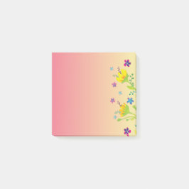 Notas Post-it® Acuarela de sol Bloom Gradiente floral