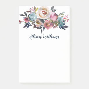 Notas Post-it® Acuarela elegante floral