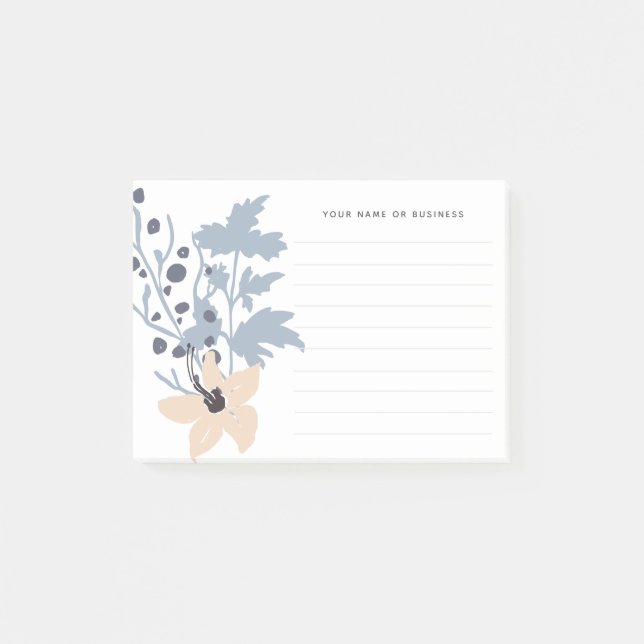 Notas Post-it® Acuarela Flor silvestre Herbs Nombre Lined Blank (Anverso)