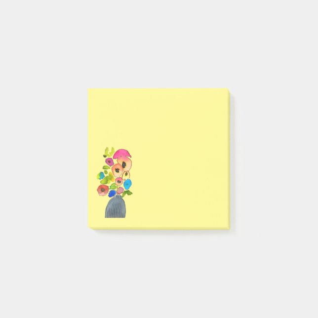 Notas Post-it® acuarela floral arte floral moderno (Anverso)