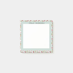 Notas Post-it® Acuarela floral de tulipano verde bonito
