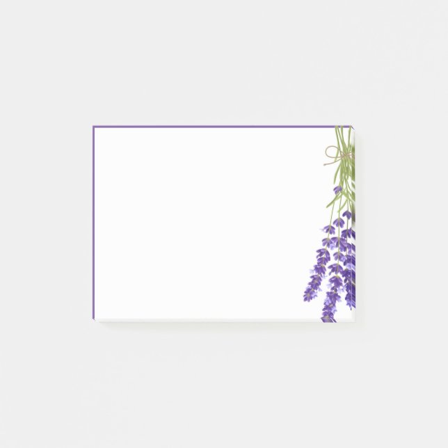 Notas Post-it® Acuarela Lavanda Flor Jardín Bouquet Floral (Anverso)