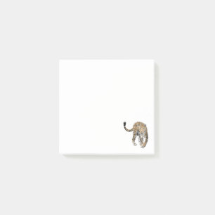 Notas Post-it® acuarela leopardo gato de la selva animal pintado