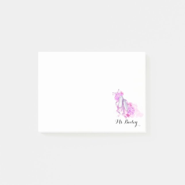 Notas Post-it® Acuarela personalizada del profesor del ballet (Anverso)