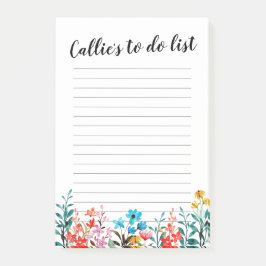 Notas Post-it® Acuarela Personalizado Flor silvestre Notepad magn