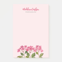 Notas Post-it® Acuarela Pink Hydrangea Lacecaps Ilustracion