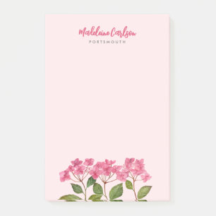 Notas Post-it® Acuarela Pink Hydrangea Lacecaps Ilustracion
